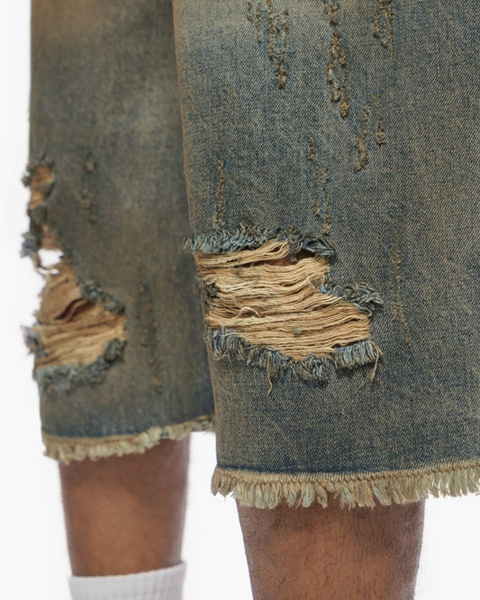 Snapped Dirty Vintage Blue Jorts - Valabasas
