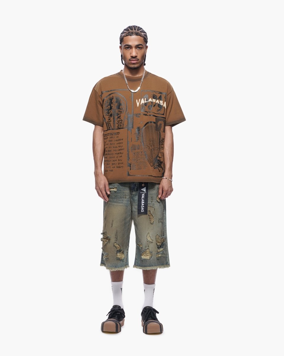 Snapped Dirty Vintage Blue Jorts - Valabasas