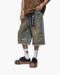 Snapped Dirty Vintage Blue Jorts