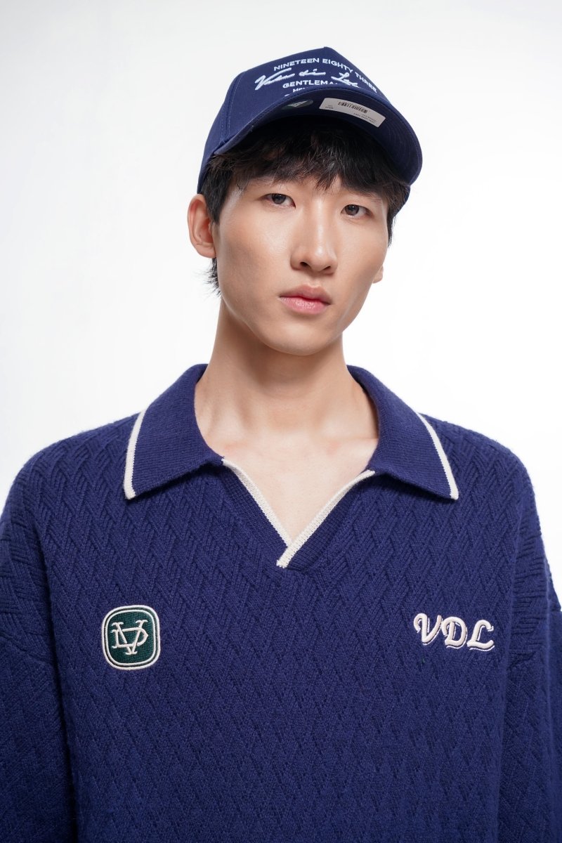 Solis Knit Polo – Blue (Cashmere Blend) - Valabasas