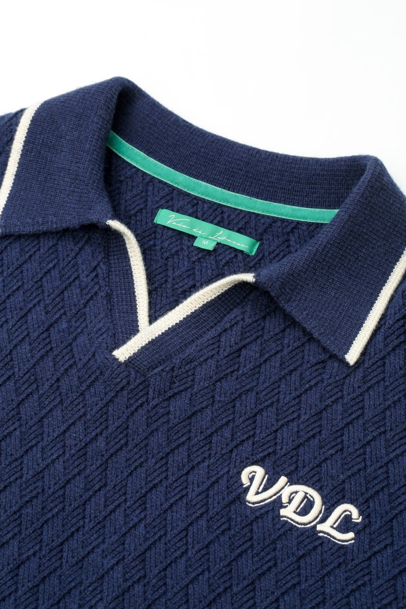 Solis Knit Polo – Blue (Cashmere Blend) - Valabasas