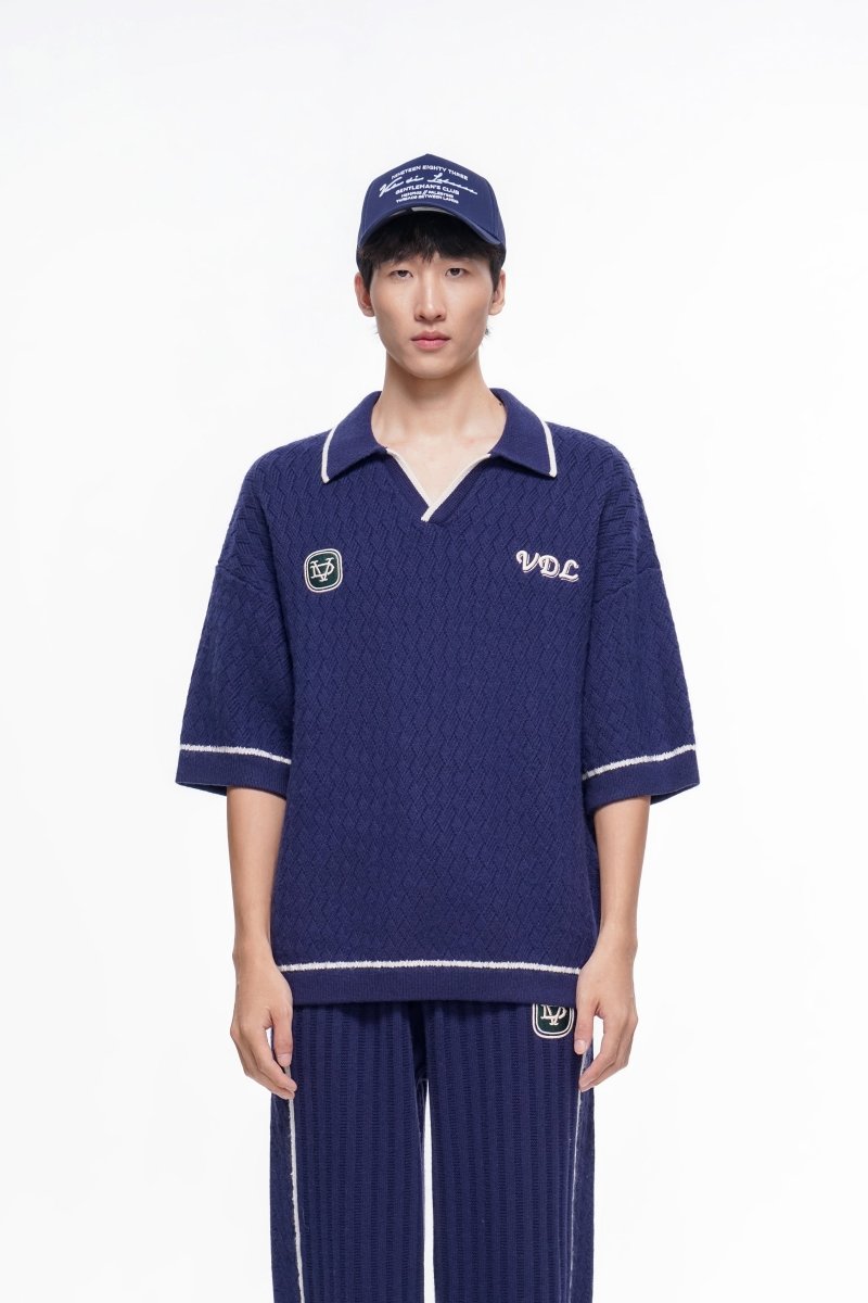 Solis Knit Polo – Blue (Cashmere Blend) - Valabasas