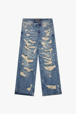 "SPLINTER" BLUE WASH BAGGY DENIM JEAN