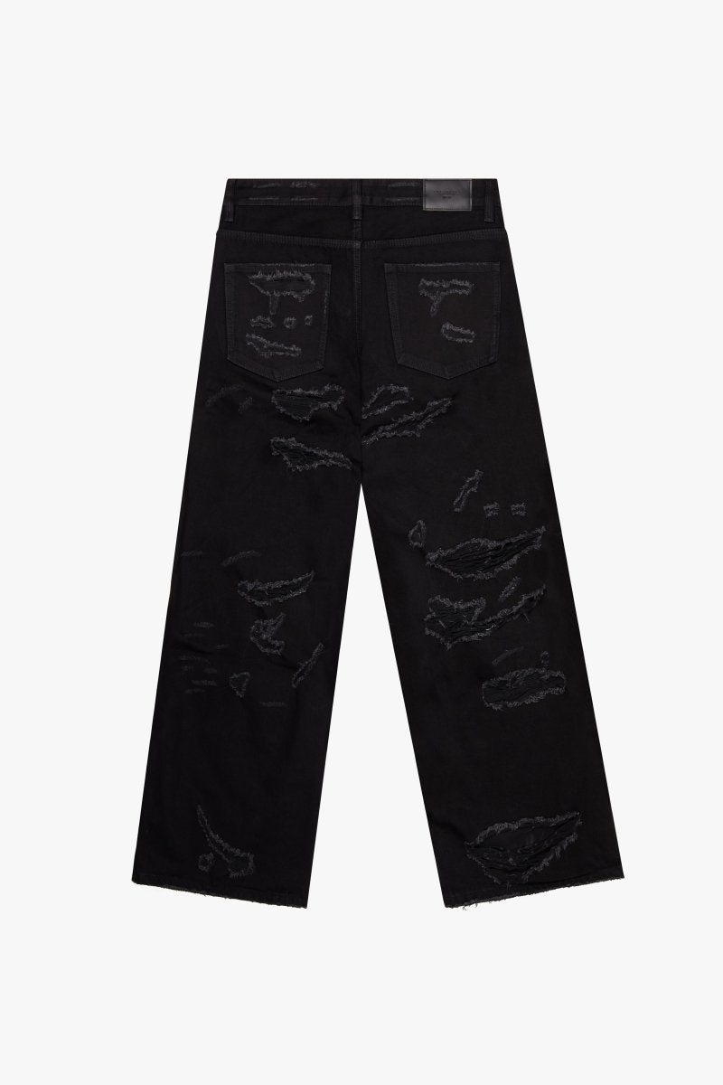 "SPLINTER" BAGGY JEAN JET BLACK - Valabasas
