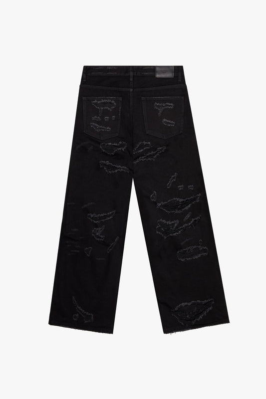 "SPLINTER" BAGGY JEAN JET BLACK - Valabasas