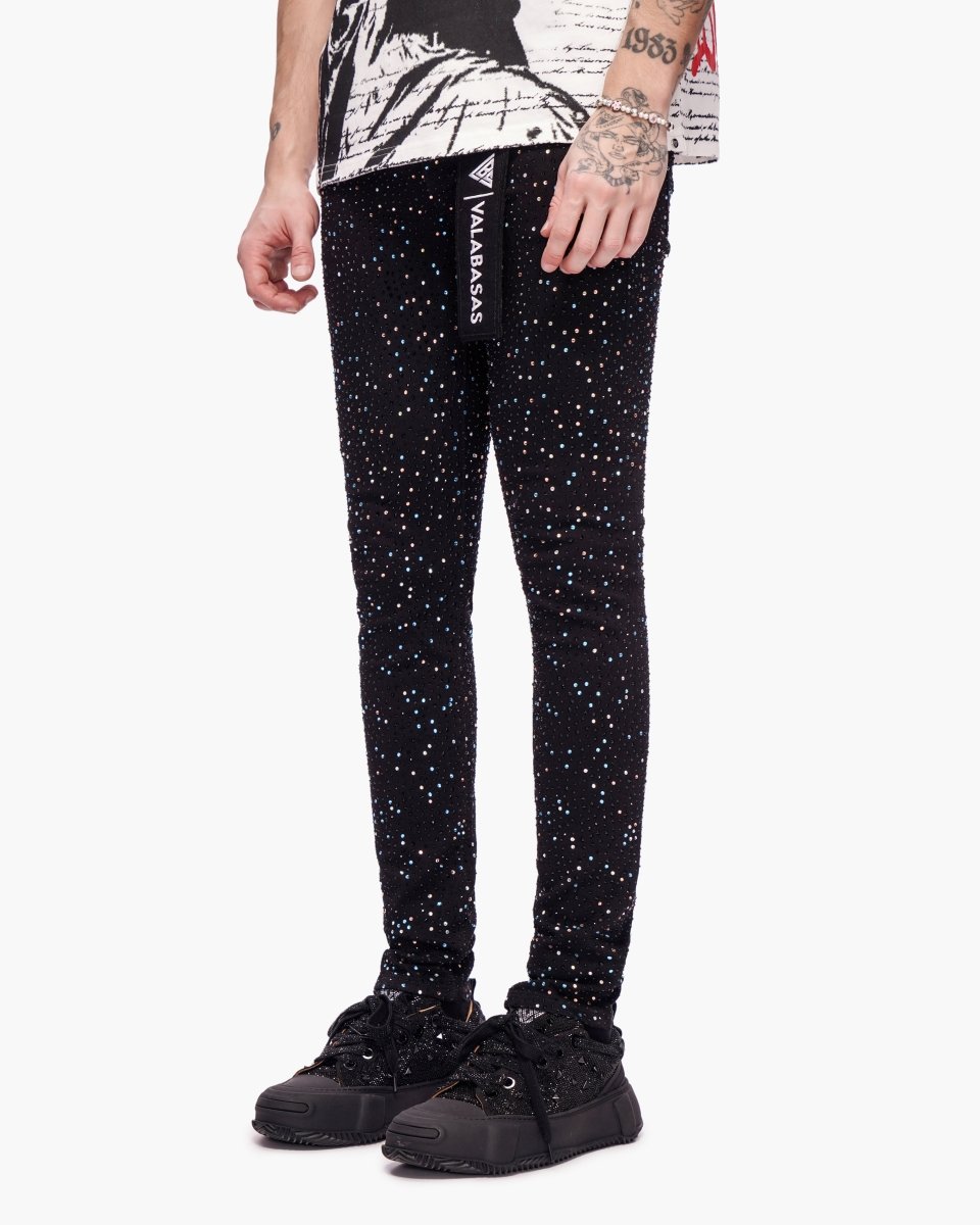 Stagger Skinny Black Jeans - Valabasas