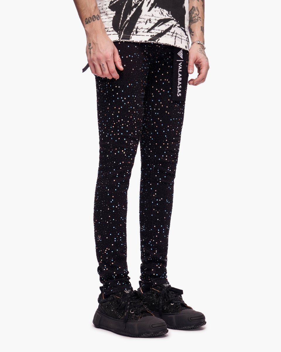 Stagger Skinny Black Jeans - Valabasas