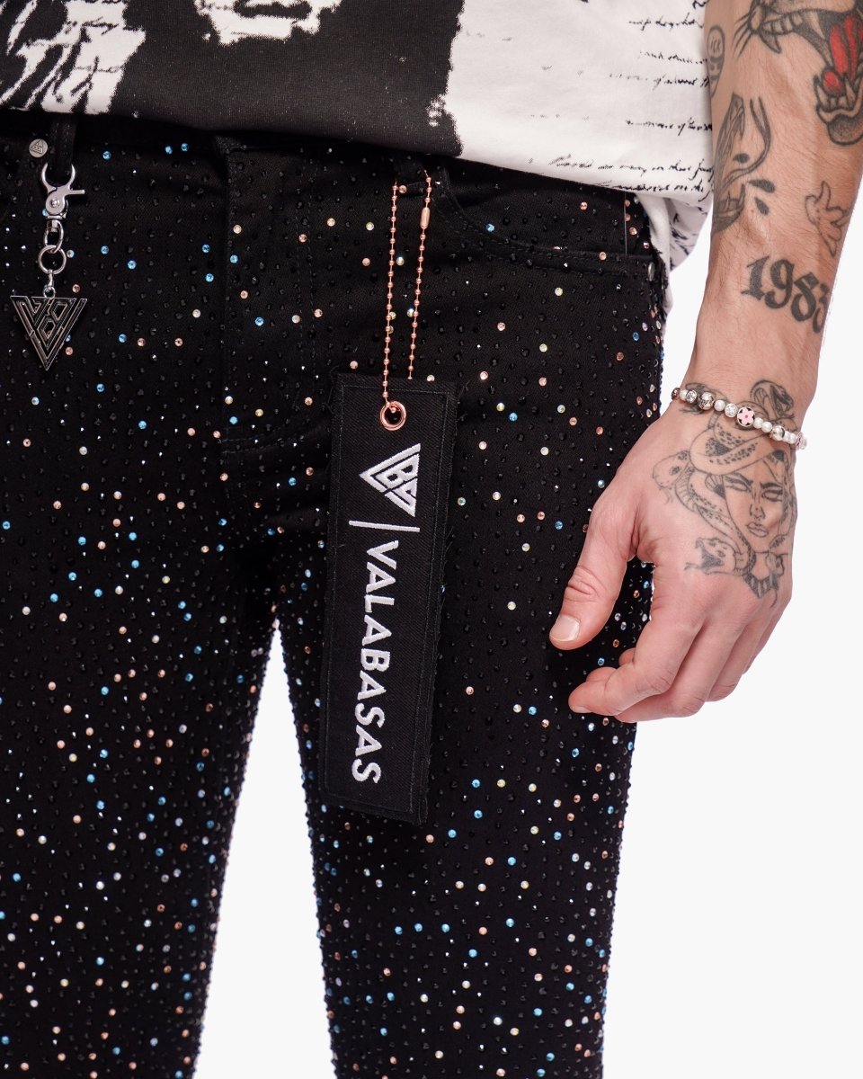 Stagger Skinny Black Jeans - Valabasas