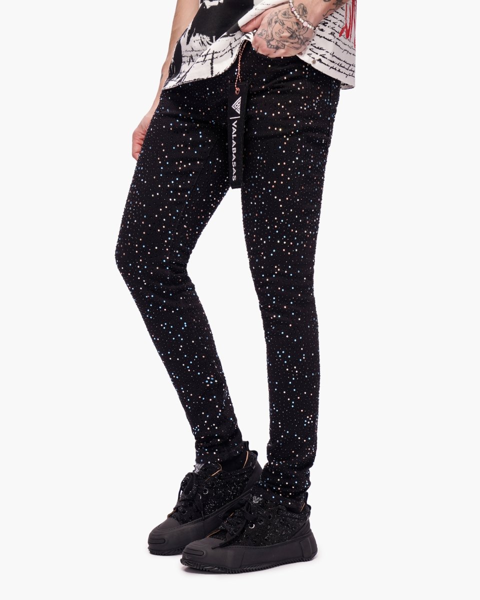 Stagger Skinny Black Jeans - Valabasas