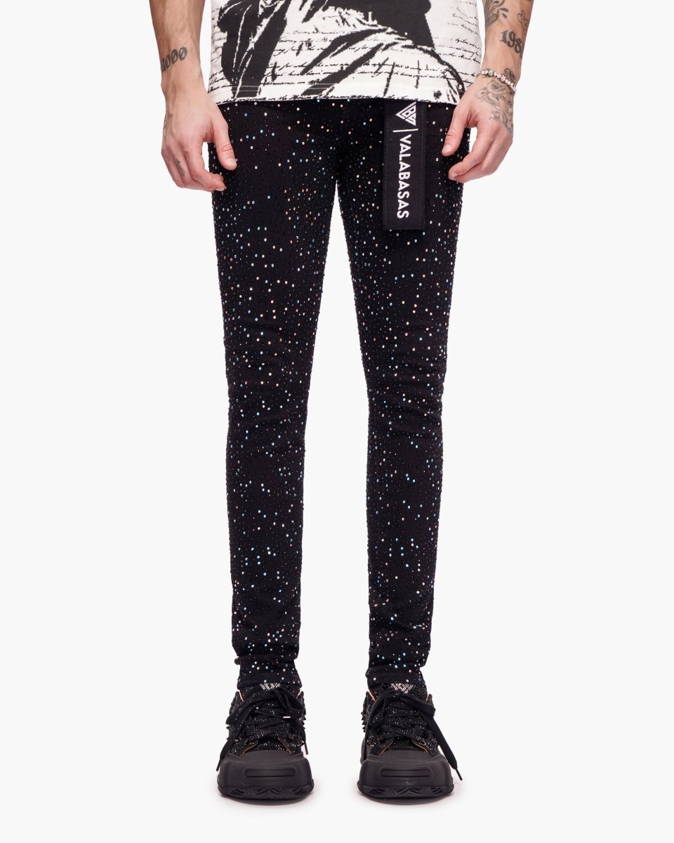 Stagger Skinny Black Jeans - Valabasas