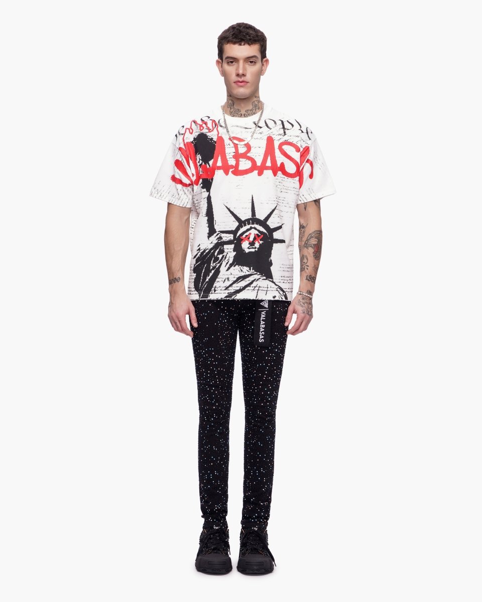 Stagger Skinny Black Jeans - Valabasas