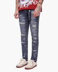 Stagger Skinny Dark Blue Wash