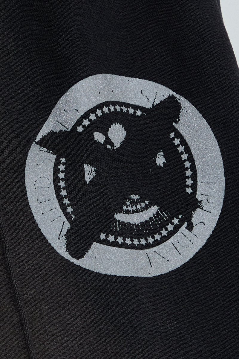 "STAMP" STRAIGHT PANT BLACK FRENCH TERRY - Valabasas