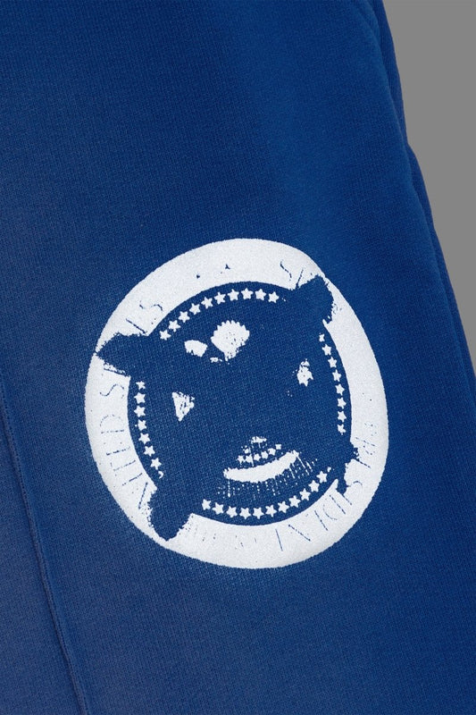 "STAMP" STRAIGHT PANT BLUE FRENCH TERRY - Valabasas