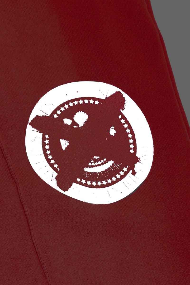 "STAMP" STRAIGHT PANT RED FRENCH TERRY - Valabasas