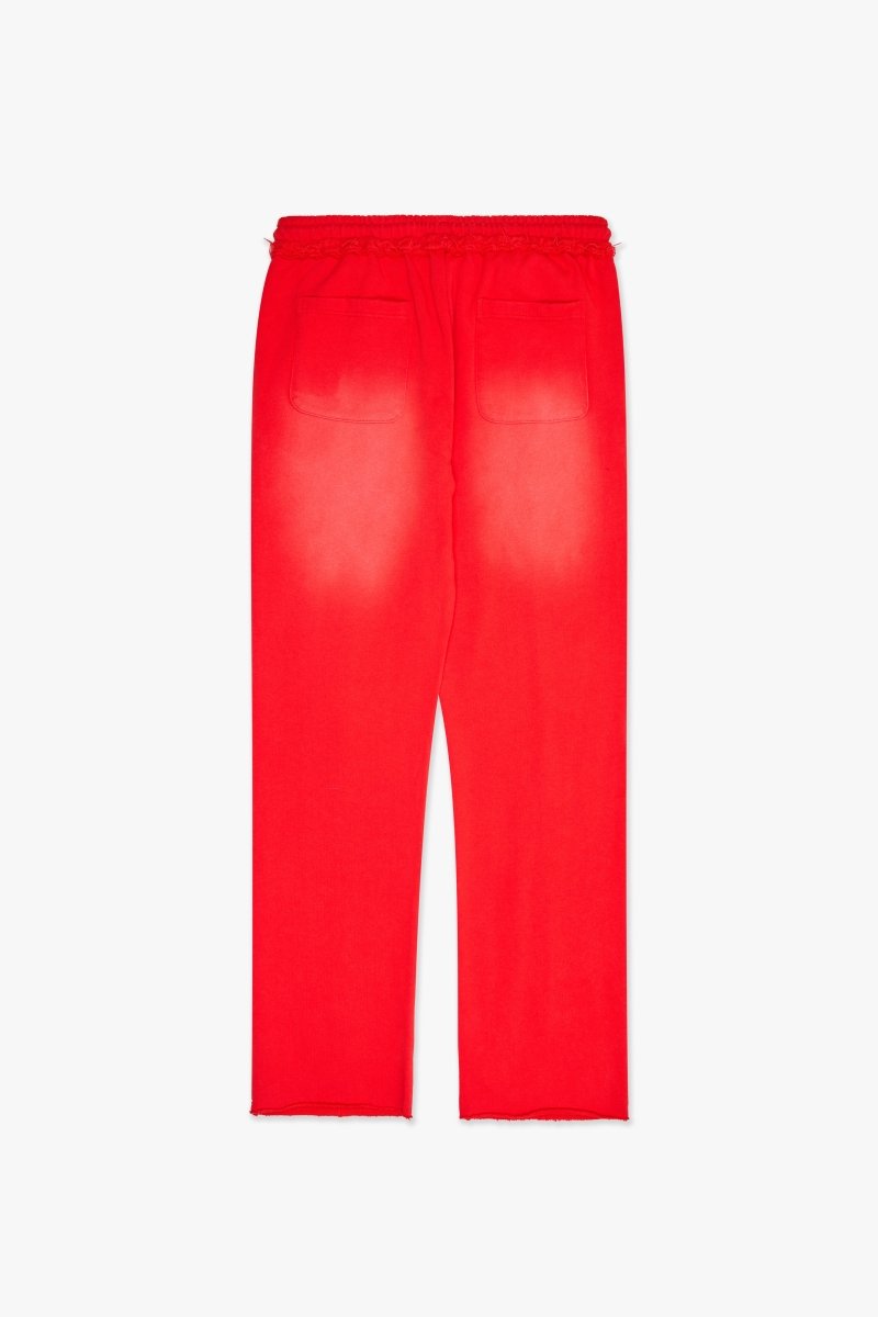 "STAMP" STRAIGHT PANT RED FRENCH TERRY - Valabasas