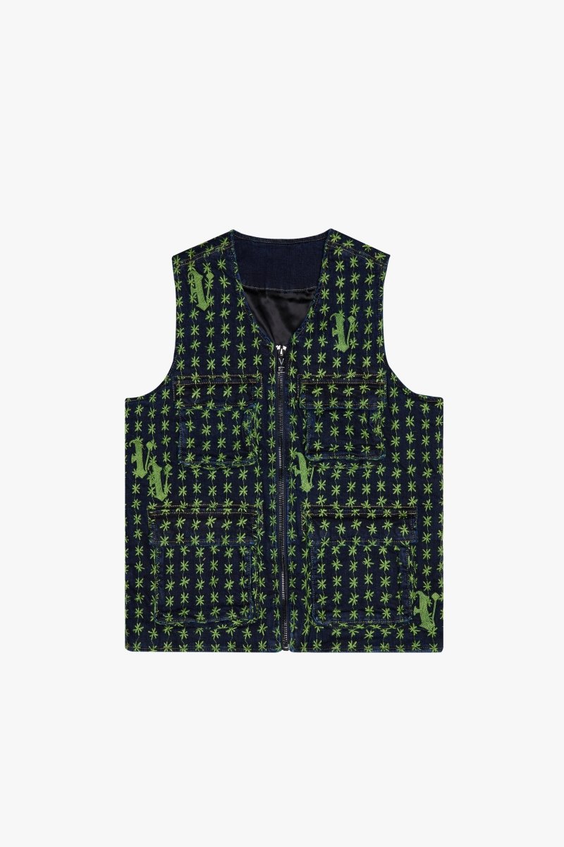 "STARLET" VEST INDIGO/GREEN - Valabasas