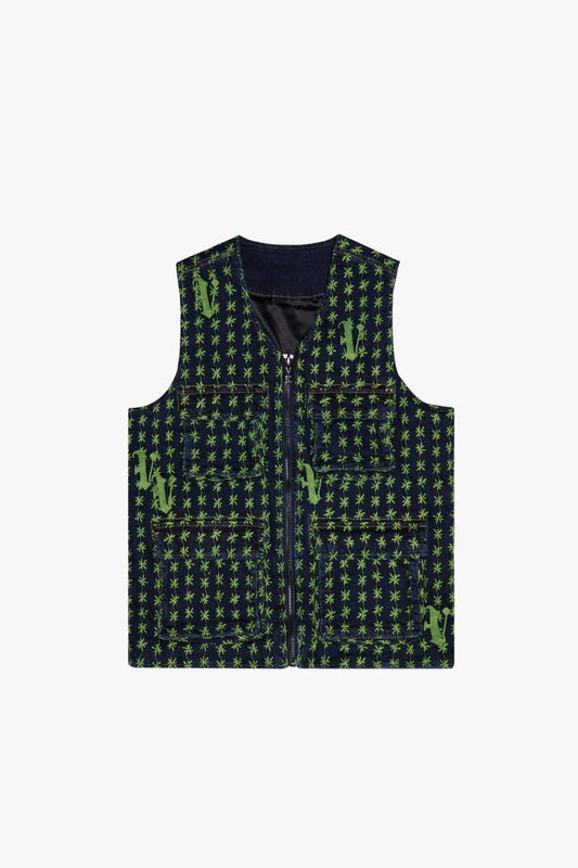 "STARLET" VEST INDIGO/GREEN - Valabasas