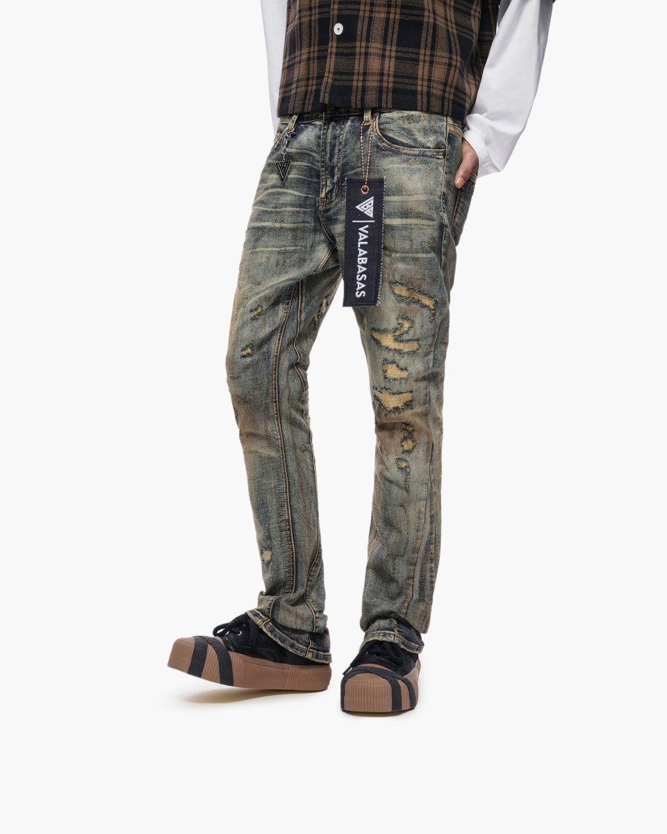 Static Stacked Vintage Wash Jeans - Valabasas