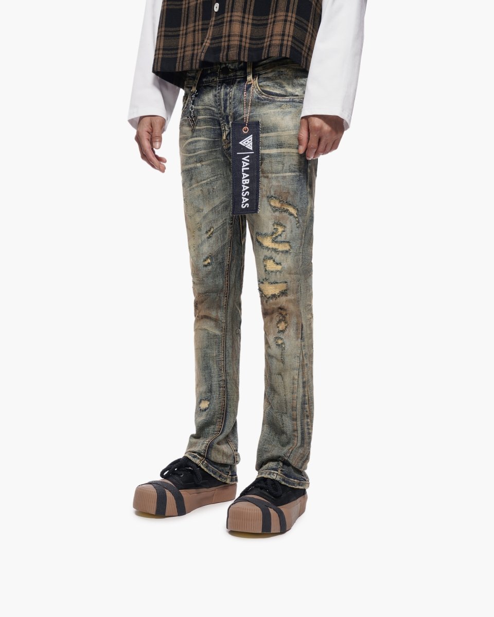 Static Stacked Vintage Wash Jeans - Valabasas