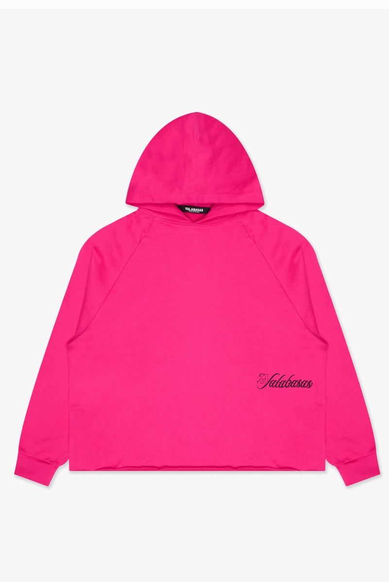 "STEEL" CROPPED HOODIE PINK - Valabasas