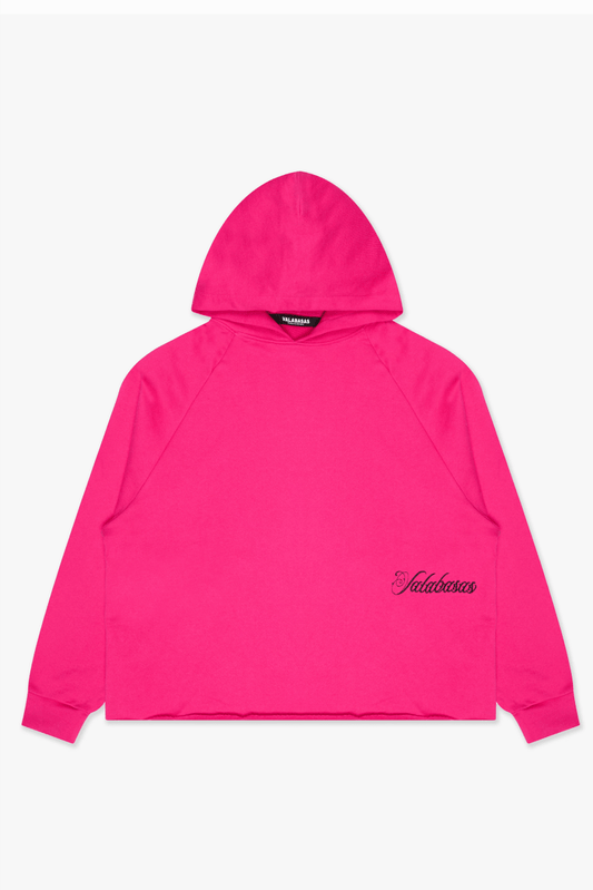"STEEL" CROPPED HOODIE PINK - Valabasas