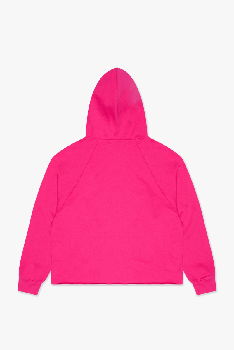 "STEEL"  FUSCHIA CROPPED HOODIE