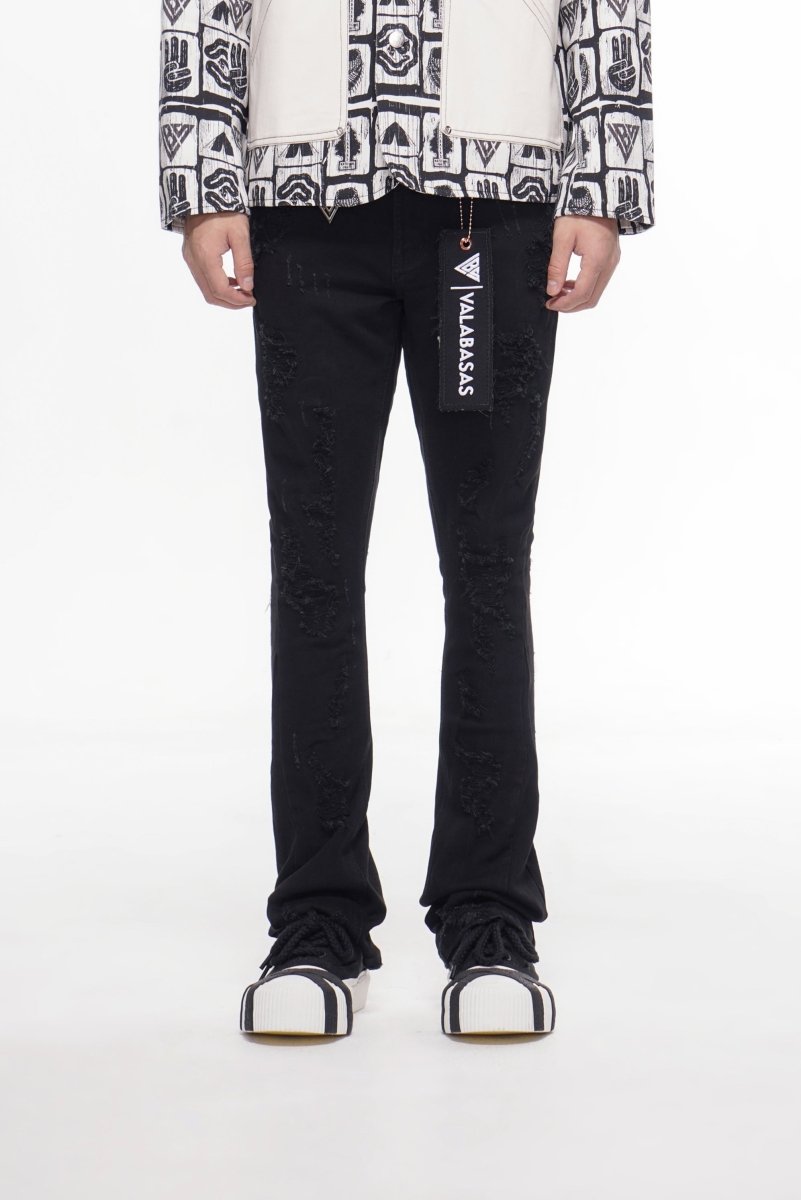Steeltoe Stacked Jet Black Jean - Valabasas