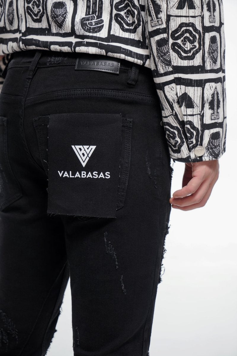 Steeltoe Stacked Jet Black Jean - Valabasas