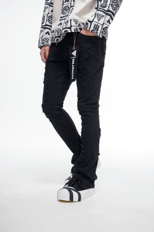 Steeltoe Stacked Jet Black Jean - Valabasas