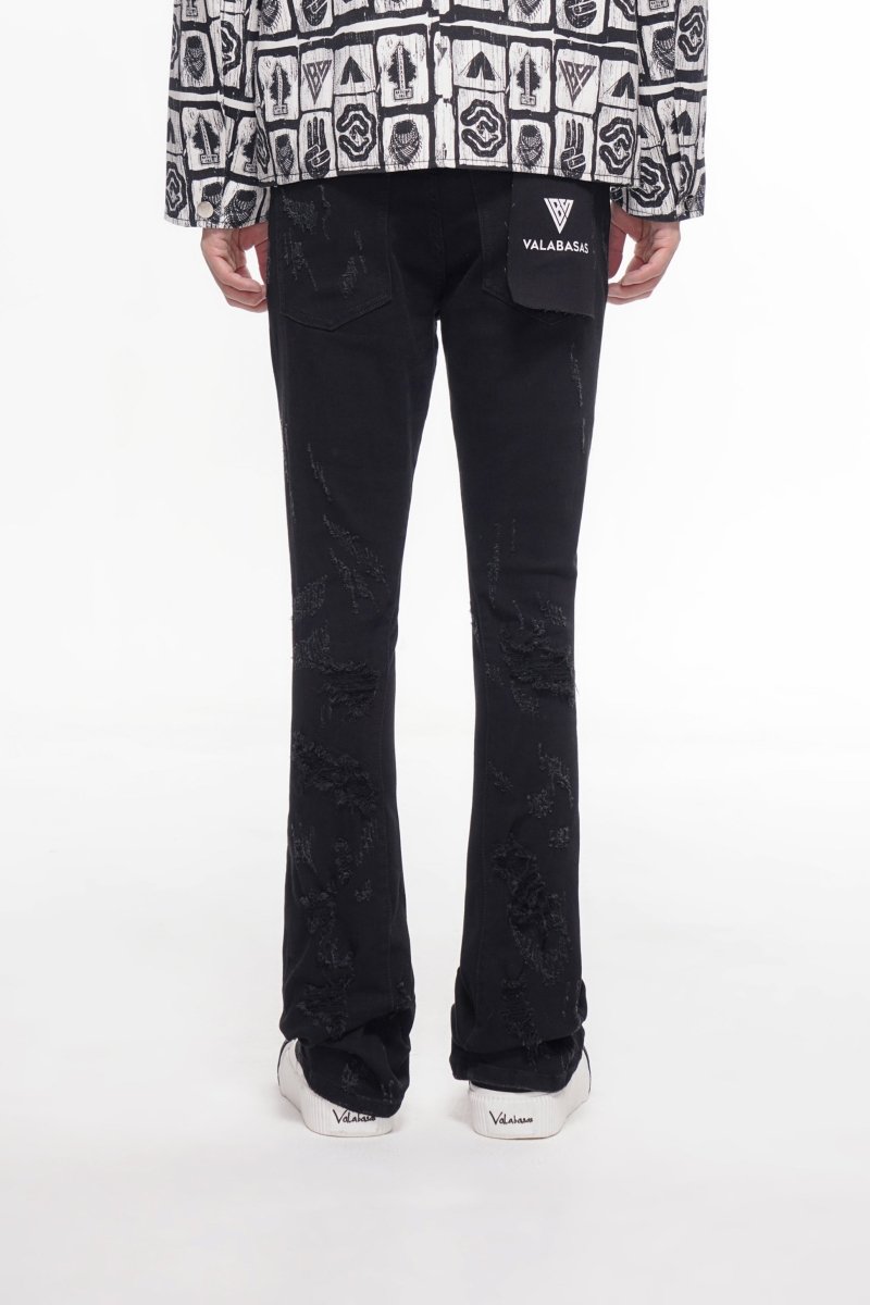 Steeltoe Stacked Jet Black Jean - Valabasas
