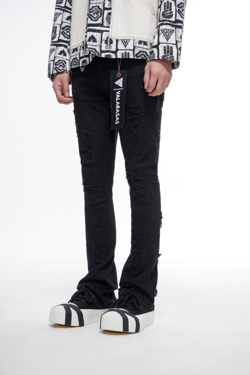 Steeltoe Stacked Jet Black Jean - Valabasas