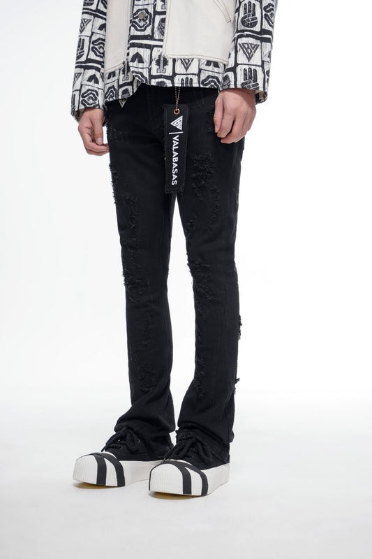 Steeltoe Stacked Jet Black Jean - Valabasas