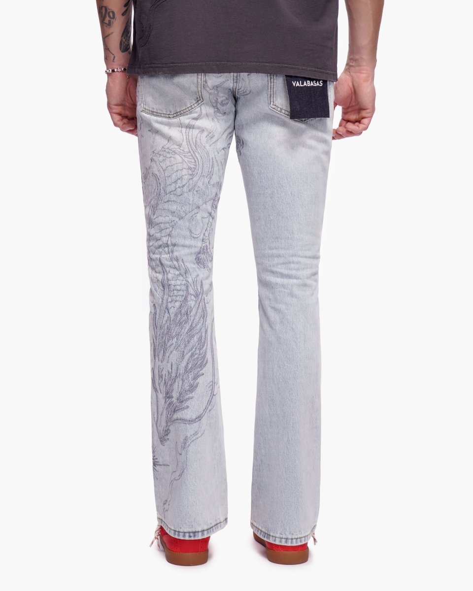 Stone Serpent Stacked Denim Light Blue Wash - Valabasas