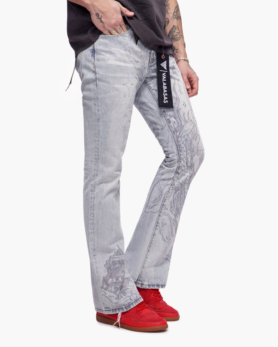 Stone Serpent Stacked Denim Light Blue Wash - Valabasas