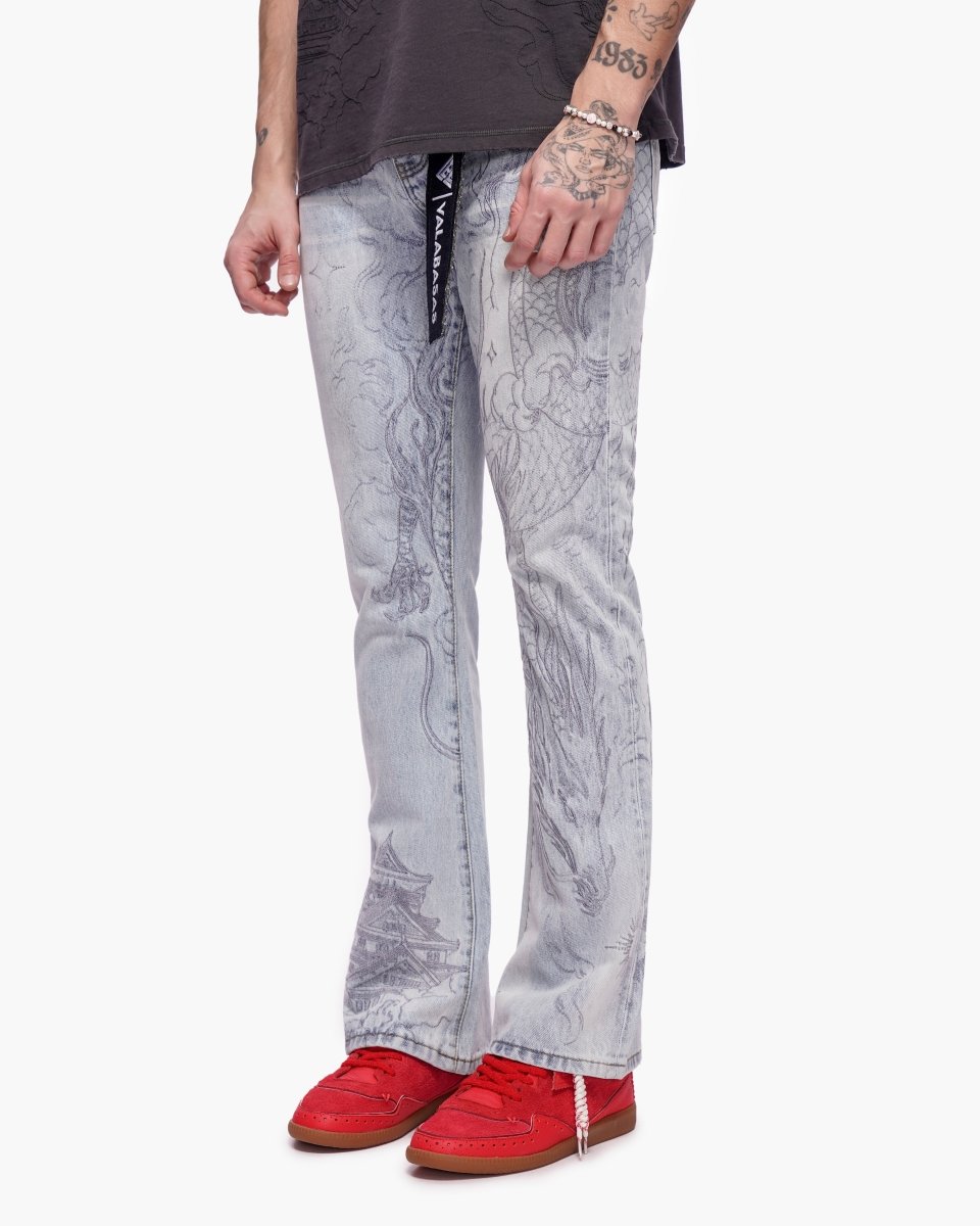 Stone Serpent Stacked Denim Light Blue Wash - Valabasas