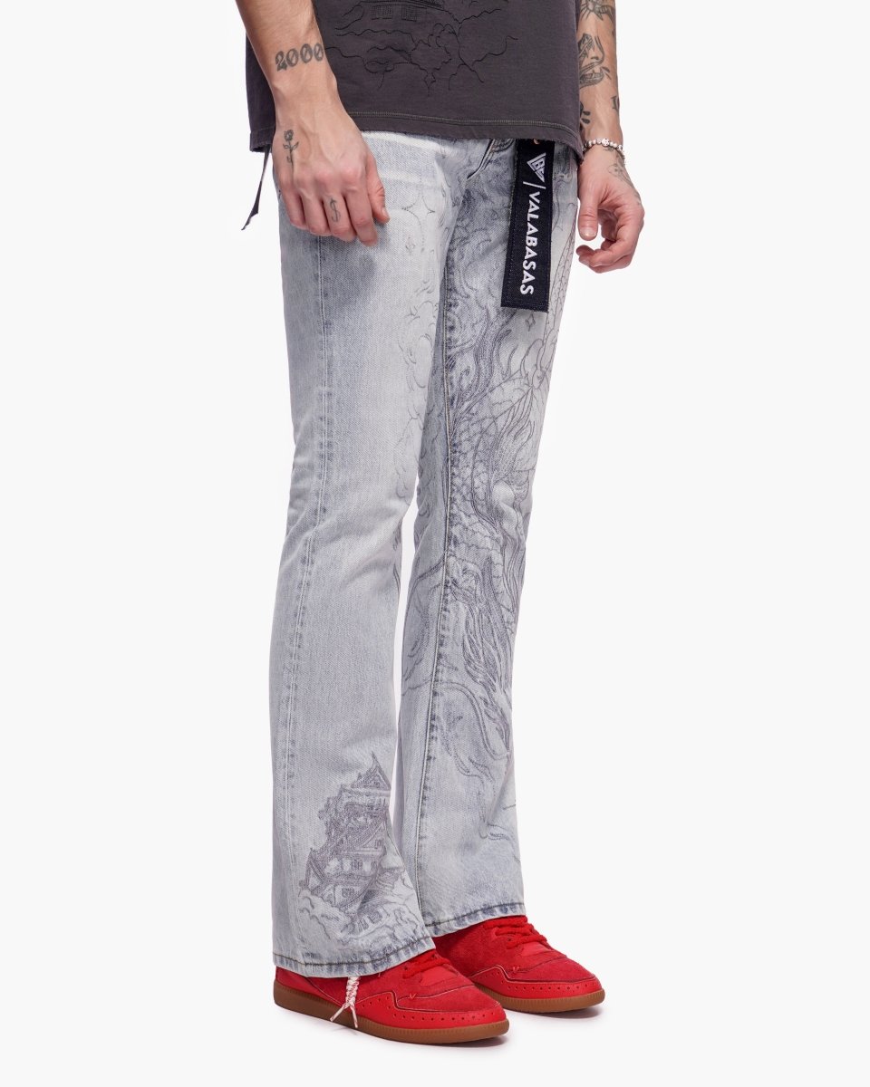 Stone Serpent Stacked Denim Light Blue Wash - Valabasas
