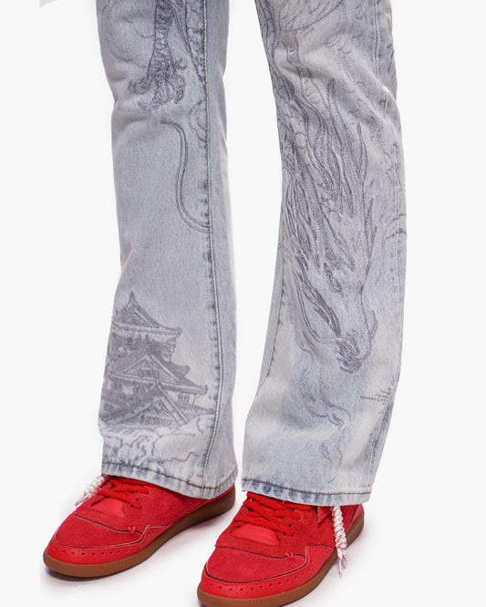 Stone Serpent Stacked Denim Light Blue Wash - Valabasas