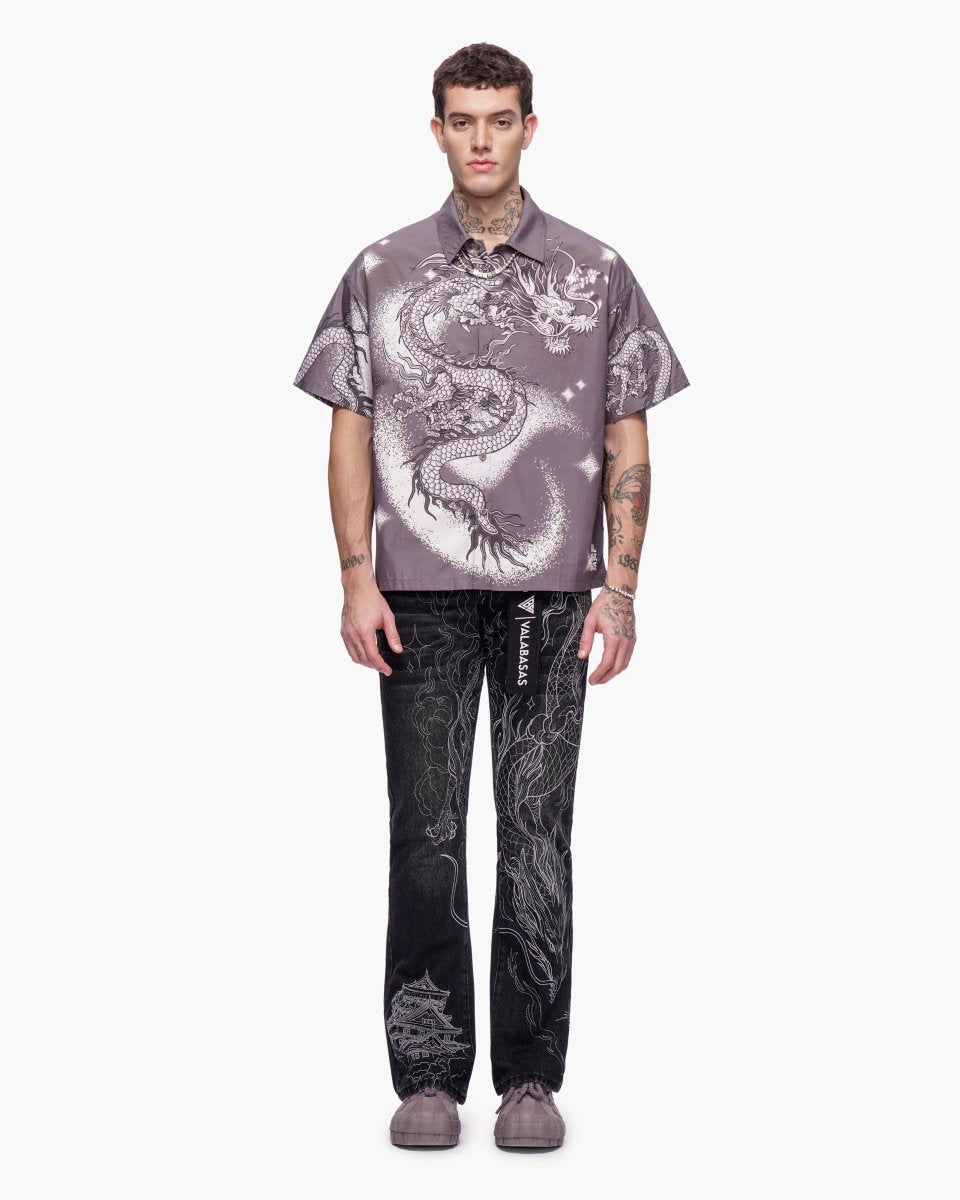 Stone Serpent Stacked Denim Vintage Black - Valabasas