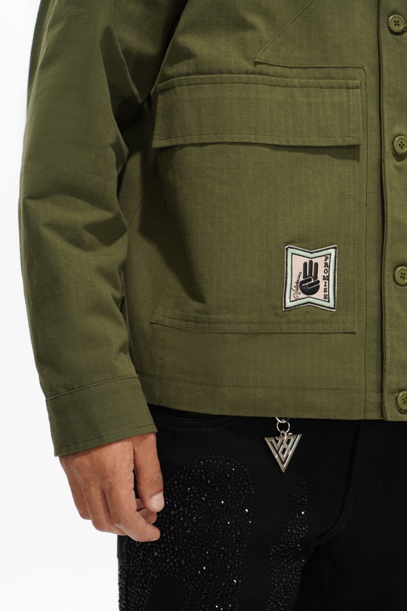 Stonepine Olive Button Down - Valabasas