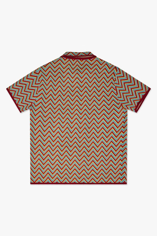 Strata Button Down Red Multi - Valabasas
