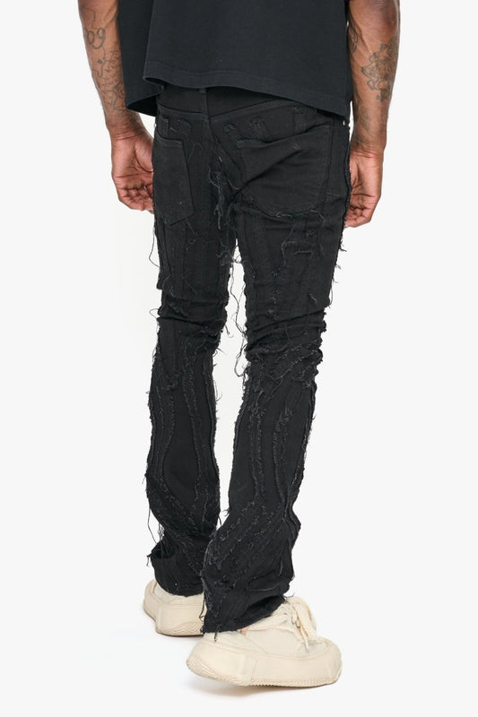 Strava Black Stacked Jeans - Valabasas