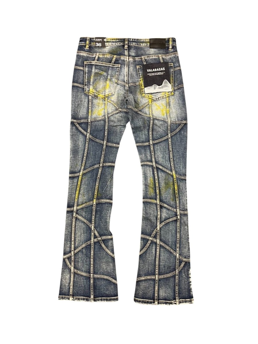 “STREAK” STACKED FLARE DENIM VINTAGE WASH - Valabasas