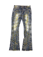 “STREAK” STACKED FLARE DENIM VINTAGE WASH