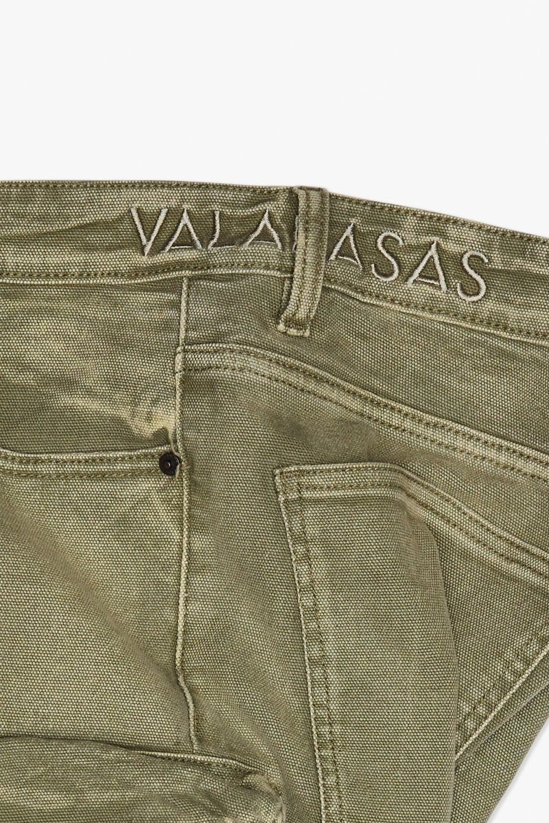 Strike Stacked Flare Jean Green Washed - Valabasas