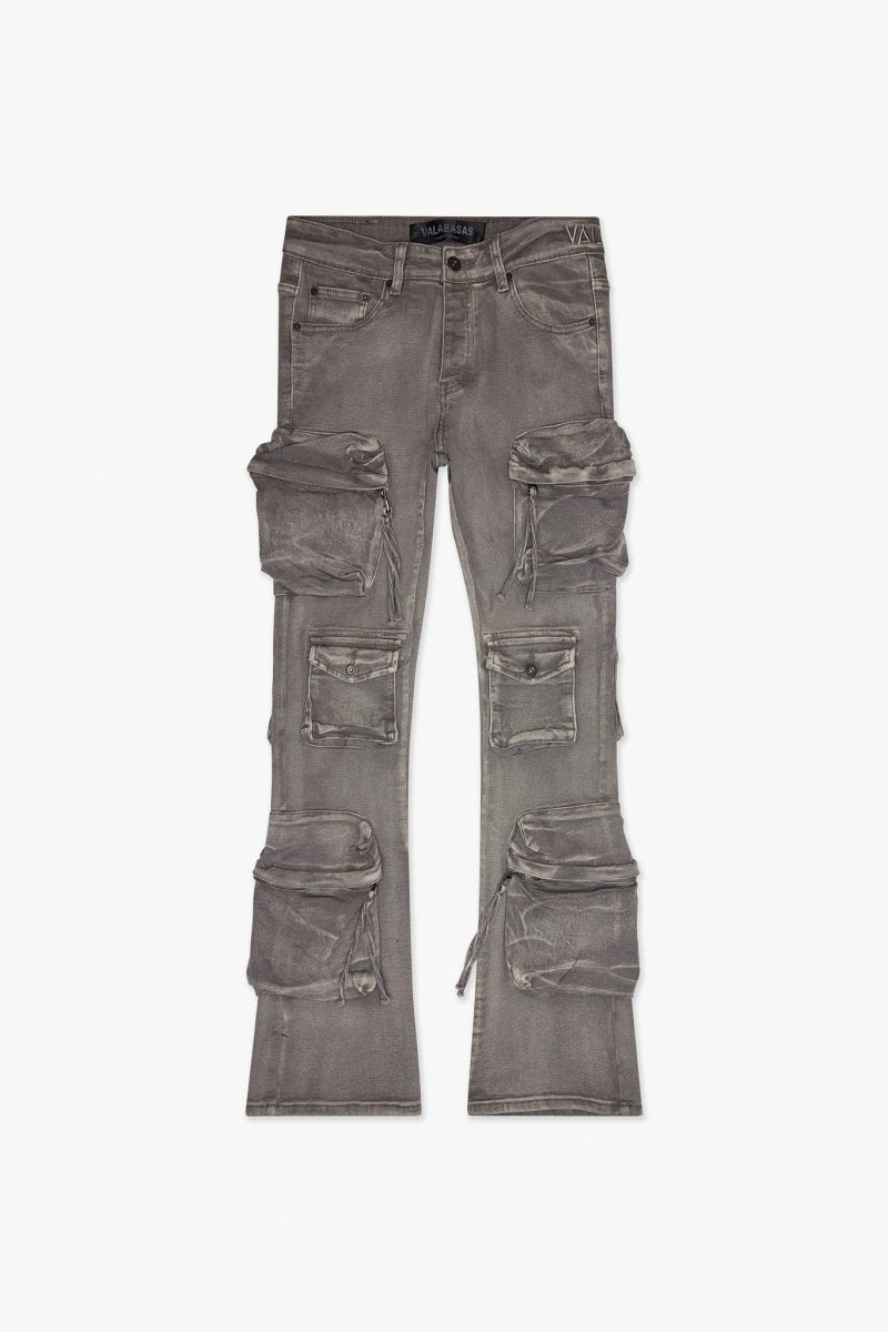 Strike Stacked Flare Jean Grey Washed - Valabasas
