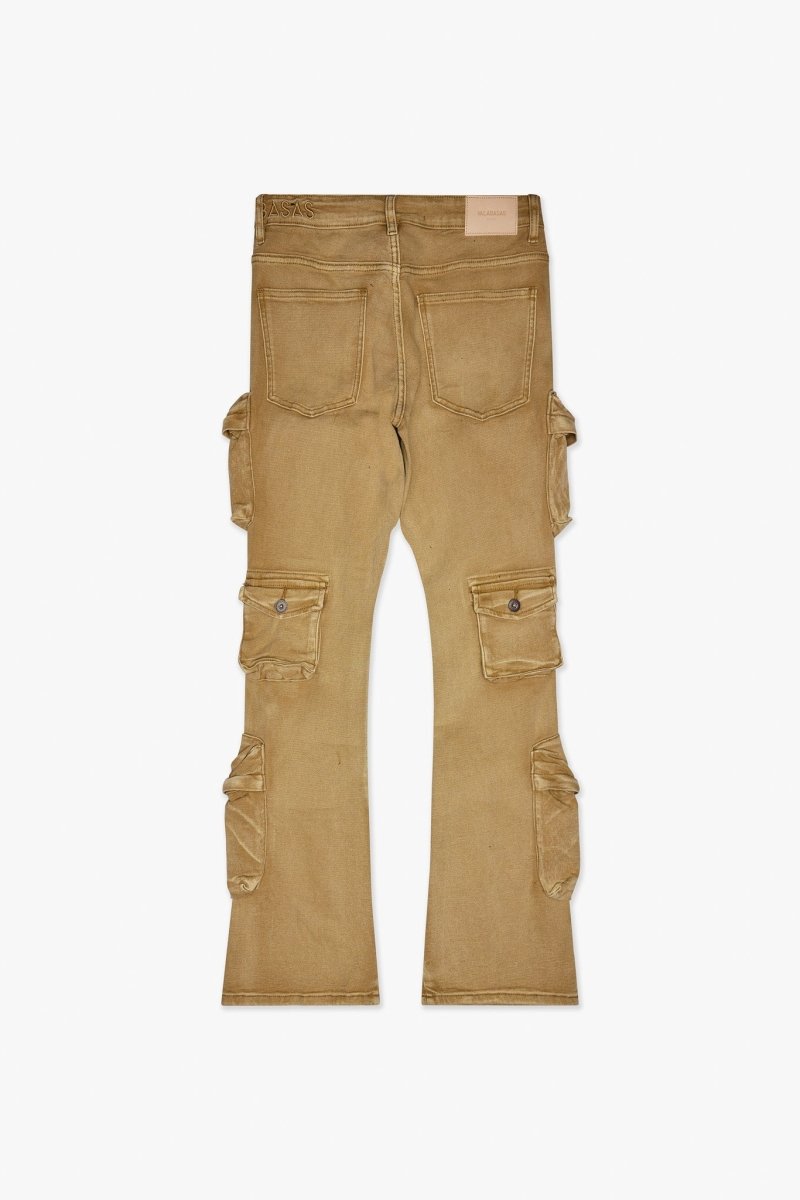 Strike Stacked Flare Jean Khaki Washed - Valabasas