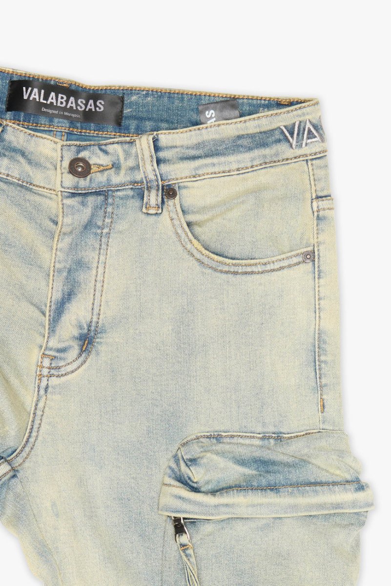 Strike Light Vintage Blue Stacked Flare Jean
