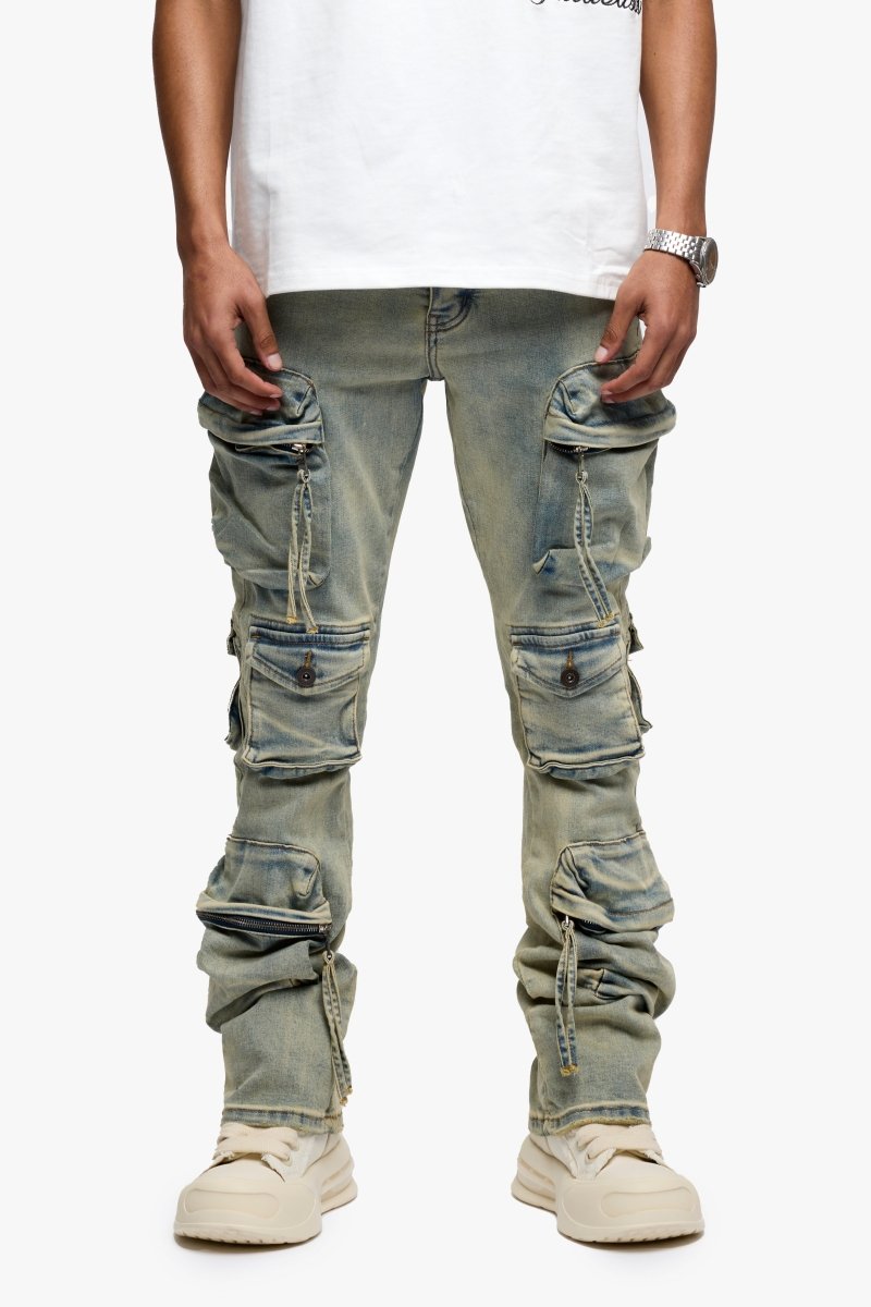 Strike Stacked Flare Jean Light Vintage Blue - Valabasas
