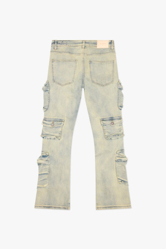 Strike Stacked Flare Jean Light Vintage Blue - Valabasas